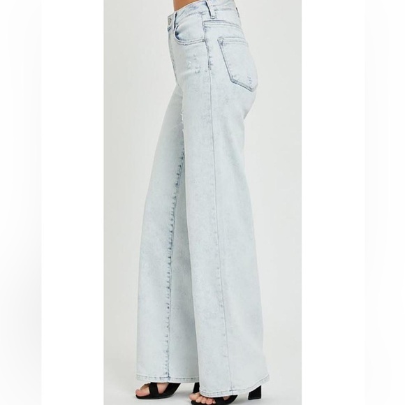 RISEN Ultra High Rise Wide Leg Acid Wash Jeans/Pants | NEW/NWT!! 💜👖💜👖 - Picture 7 of 11